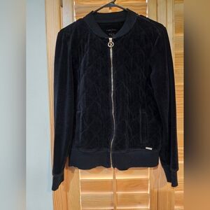 Calvin Klein Black Velvet Bomber Jacket